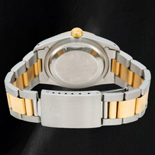 Afbeelding in Gallery-weergave laden, Rolex 16203 Datejust 36mm Horloge met Zwarte Wijzerplaat met Streepindexen en Tweekleurige Oyster-armband