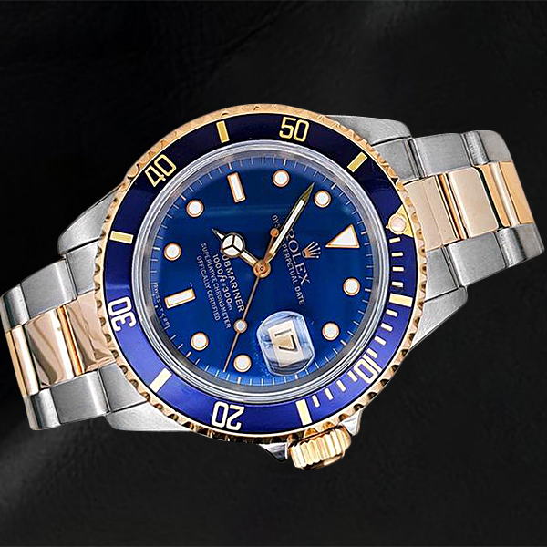 Rolex 16613 Submariner Date 40mm Blauwe Wijzerplaat Two Tone Horloge