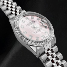 Afbeelding in Gallery-weergave laden, Rolex 31mm Roestvrij Staal Horloge met Roze Parelmoer Diamanten Wijzerplaat