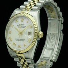 Afbeelding in Gallery-weergave laden, Parel ring in Two Tone – zijaanzicht