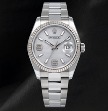 Afbeelding in Gallery-weergave laden, Rolex 36mm Datejust 116234 Zilveren Arabische Diamanten Wijzerplaat Roestvrij Staal Oyster-armband Horloge