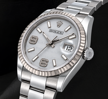 Afbeelding in Gallery-weergave laden, Rolex 36mm Datejust 116234 Zilveren Arabische Diamanten Wijzerplaat Roestvrij Staal Oyster-armband Horloge