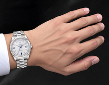 Afbeelding in Gallery-weergave laden, Rolex 41 mm Day Date II 218239 Witte Baguette Diamanten Wijzerplaat Witgoud President-band 18k