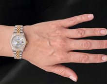 Afbeelding in Gallery-weergave laden, Rolex 68273 Datejust 31mm Zilveren Diamanten Wijzerplaat Tweekleurig Horloge