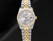 Afbeelding in Gallery-weergave laden, Rolex 68273 Datejust 31mm Zilveren Diamanten Wijzerplaat Tweekleurig Horloge