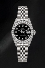 Afbeelding in Gallery-weergave laden, Rolex 6916 Datejust 26mm Zwarte Diamanten Wijzerplaat Roestvrij Staal Jubilee-armband Horloge