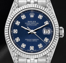 Afbeelding in Gallery-weergave laden, Rolex 6916 Datejust 26mm Blauwe Diamanten Wijzerplaat Roestvrij Staal Horloge