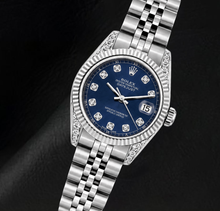Afbeelding in Gallery-weergave laden, Rolex 6916 Datejust 26mm Blauwe Diamanten Wijzerplaat Roestvrij Staal Horloge