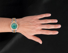 Afbeelding in Gallery-weergave laden, Rolex 69173 Datejust 26mm Turkoois Diamanten Wijzerplaat Geelgoud en Roestvrij Staal Horloge