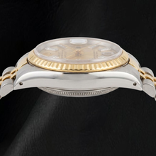Afbeelding in Gallery-weergave laden, Rolex 6917 Datejust 26mm Champagne Baguette Diamanten Wijzerplaat Tweekleurig Horloge