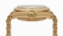 Afbeelding in Gallery-weergave laden, Rolex Champagne Stok wijzerplaat voorzitter horloge Datumjust diamanten rand Geel goud