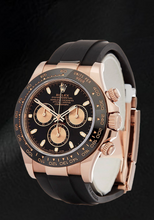 Afbeelding in Gallery-weergave laden, Rolex Cosmograph Daytona 116515LN 40 mm Horloge met Zwarte Lichtgevende Wijzerplaat met Streepindexen en Zwarte Oysterflex-band