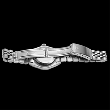 Afbeelding in Gallery-weergave laden, Rolex Dame Datumjust zilveren horloge Roestvrij stalen jubileumarmband Gecanneleerde rand