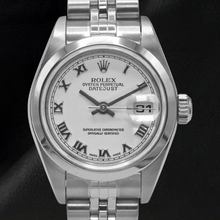 Afbeelding in Gallery-weergave laden, Rolex Dames Datejust Jubilee Armband Wit Romeins Wijzerplaat Horloge