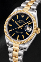 Afbeelding in Gallery-weergave laden, Rolex Date 15053 34 mm Tweekleurig Horloge met Zwarte Wijzerplaat met Streepindexen