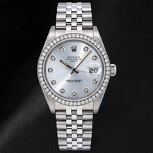 Afbeelding in Gallery-weergave laden, Rolex Date 15200 34mm Zilveren Diamanten Wijzerplaat Roestvrij Staal Horloge
