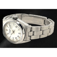 Afbeelding in Gallery-weergave laden, Rolex Date 26 mm Witte Romeinse Wijzerplaat Oyster Roestvrijstalen Dameshorloge
