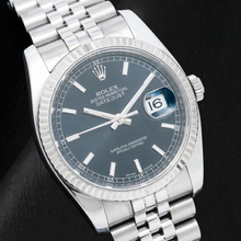 Afbeelding in Gallery-weergave laden, Rolex Datejust 116234 36mm Roestvrij Staal Horloge met Zwarte Wijzerplaat en Lichtgevende Staafindexen