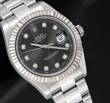 Afbeelding in Gallery-weergave laden, Rolex Datejust 116334 41 mm Grijze Diamanten Wijzerplaat Roestvrij Staal Oyster-armband Horloge