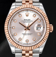 Afbeelding in Gallery-weergave laden, Rolex Datejust 126331 41mm Sundust Diamanten Wijzerplaat Tweekleurig Horloge