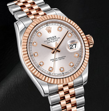 Afbeelding in Gallery-weergave laden, Rolex Datejust 126331 41mm Sundust Diamanten Wijzerplaat Tweekleurig Horloge