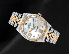 Afbeelding in Gallery-weergave laden, Rolex Datejust 16013 36 mm Wit Parelmoer Arabische Diamanten Wijzerplaat Tweekleurig Horloge