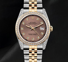 Afbeelding in Gallery-weergave laden, Rolex Datejust 16013 Zalmkleurige Diamanten Wijzerplaat 36mm Tweekleurig Horloge