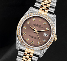 Afbeelding in Gallery-weergave laden, Rolex Datejust 16013 Zalmkleurige Diamanten Wijzerplaat 36mm Tweekleurig Horloge