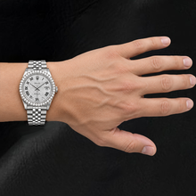 Afbeelding in Gallery-weergave laden, Rolex Datejust 16014 36mm Gepaveerde Diamanten Romeinse Wijzerplaat Roestvrij Staal