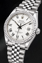 Afbeelding in Gallery-weergave laden, Rolex Datejust 1603 36mm Witte Romeinse Wijzerplaat Roestvrij Staal Horloge