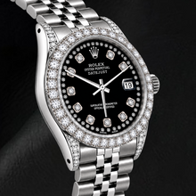 Afbeelding in Gallery-weergave laden, Rolex Datejust 16200 36mm Zwarte String Diamanten Wijzerplaat Roestvrij Staal Horloge
