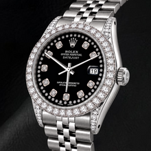 Afbeelding in Gallery-weergave laden, Rolex Datejust 16200 36mm Zwarte String Diamanten Wijzerplaat Roestvrij Staal Horloge
