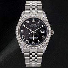 Afbeelding in Gallery-weergave laden, Rolex Datejust 16200 36mm Horloge van Roestvrij Staal met Zwarte Romeinse Jubileum Wijzerplaat