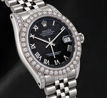 Afbeelding in Gallery-weergave laden, Rolex Datejust 16200 36mm Horloge van Roestvrij Staal met Zwarte Romeinse Jubileum Wijzerplaat