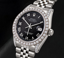 Afbeelding in Gallery-weergave laden, Rolex Datejust 16200 36mm Horloge van Roestvrij Staal met Zwarte Romeinse Jubileum Wijzerplaat