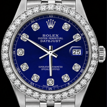 Afbeelding in Gallery-weergave laden, Rolex Datejust 16200 36mm Blauwe Diamanten Wijzerplaat Roestvrij Staal Horloge