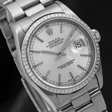 Afbeelding in Gallery-weergave laden, Rolex Datejust 16220 36mm Zilveren Wijzerplaat met Streepindexen Roestvrij Staal Horloge Oyster-armband