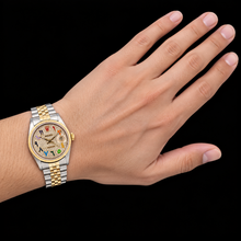 Afbeelding in Gallery-weergave laden, Rolex Datejust 16233 36mm Regenboog Oost-Arabische Diamanten Wijzerplaat Tweekleurig Horloge