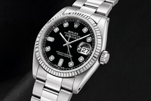 Afbeelding in Gallery-weergave laden, Rolex Datejust 16234 36mm Zwarte Diamanten Wijzerplaat Roestvrij Staal Horloge