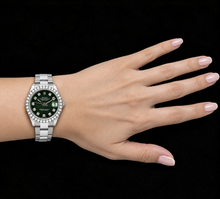 Afbeelding in Gallery-weergave laden, Rolex Datejust 178240 31mm Groene Diamanten Wijzerplaat Roestvrij Staal Horloge