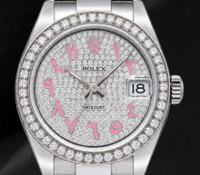 Afbeelding in Gallery-weergave laden, Rolex Datejust 178240 31mm Horloge van Roestvrij Staal met Roze Oost-Arabische Wijzerplaat Geplaveid met Diamanten