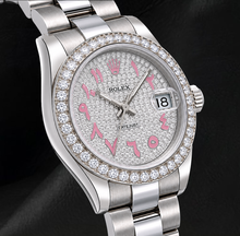 Afbeelding in Gallery-weergave laden, Rolex Datejust 178240 31mm Horloge van Roestvrij Staal met Roze Oost-Arabische Wijzerplaat Geplaveid met Diamanten