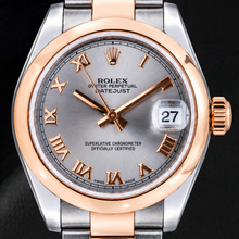 Afbeelding in Gallery-weergave laden, Rolex Datejust 178241 31 mm Tweekleurig Horloge met Grijze Romeinse Wijzerplaat