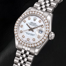Afbeelding in Gallery-weergave laden, Rolex Datejust 179160 26mm Wit Parelmoer Diamanten Wijzerplaat Roestvrij Staal Horloge