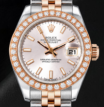 Afbeelding in Gallery-weergave laden, Rolex Datejust 179171 26mm Tweekleurig Horloge met Sundust Wijzerplaat met Streepindexen