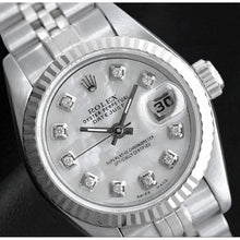 Afbeelding in Gallery-weergave laden, Rolex Datejust 26 mm Wit Parelmoer Diamant Wijzerplaat Roestvrijstalen Horloge