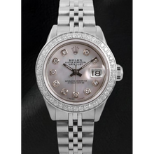 Afbeelding in Gallery-weergave laden, Rolex Datejust 26 mm Wit Parelmoer Wijzerplaat Diamanten Lunette Roestvrijstalen Horloge