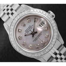 Afbeelding in Gallery-weergave laden, Rolex Datejust 26 mm Wit Parelmoer Wijzerplaat Diamanten Lunette Roestvrijstalen Horloge