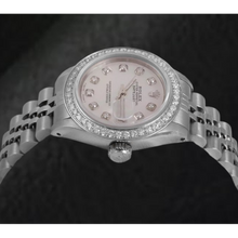 Afbeelding in Gallery-weergave laden, Rolex Datejust 26 mm Wit Parelmoer Wijzerplaat Diamanten Lunette Roestvrijstalen Horloge