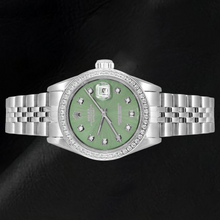 Afbeelding in Gallery-weergave laden, Rolex Datejust 26 mm olijfgroene wijzerplaat van roestvrij staal